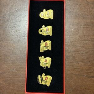 2008 BEIJING OLYMPIC EMBLEM ON CHINESE ANCIENT COINS PIN SET New in Box